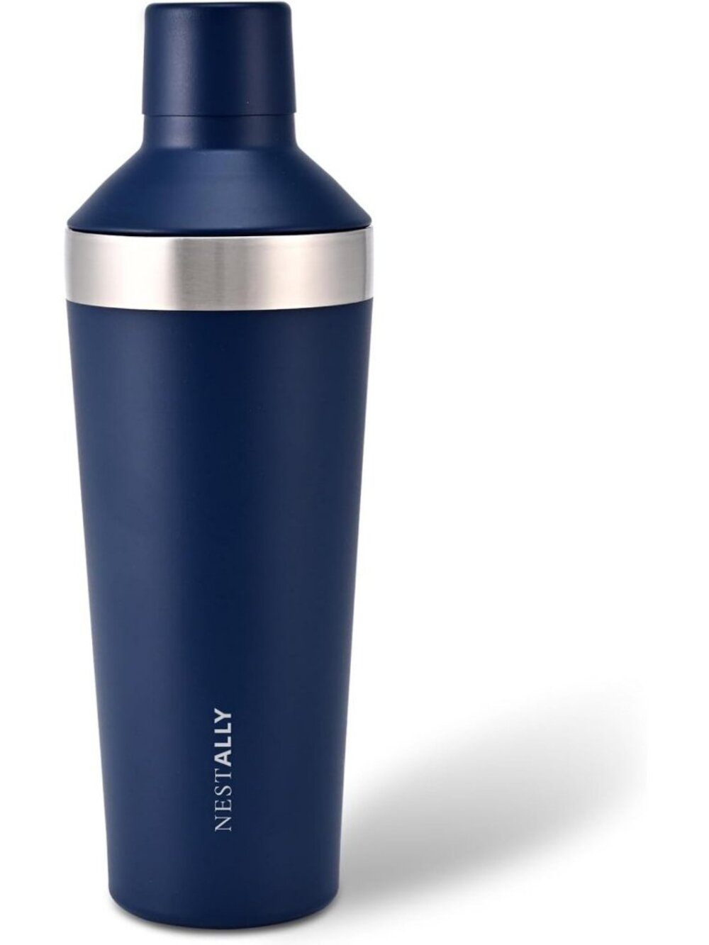 22oz Insulated Cocktail Shaker - Stainless Steel, Navy Blue, Perfect for